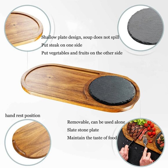 Osttybrand Steak Board | Wood & Slate Serving Plate | NIB - Picture 3 of 4